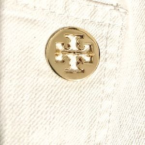 Tory Burch Size 25, white denim jeans